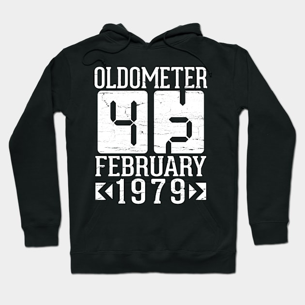 Oldometer 42 Years Born In February 1979 Happy Birthday To Me You Papa Daddy Mom Uncle Brother Son Hoodie by DainaMotteut